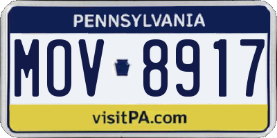 PA license plate MOV8917