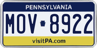 PA license plate MOV8922