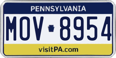 PA license plate MOV8954