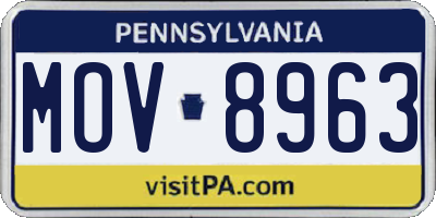PA license plate MOV8963