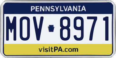 PA license plate MOV8971