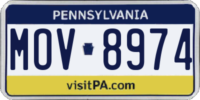 PA license plate MOV8974