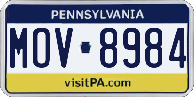 PA license plate MOV8984