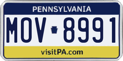 PA license plate MOV8991
