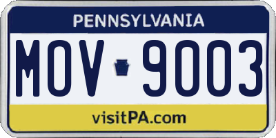 PA license plate MOV9003