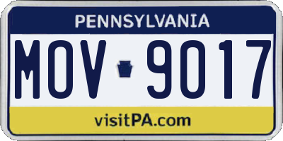PA license plate MOV9017