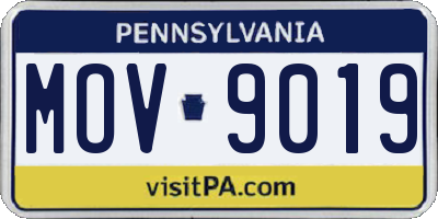 PA license plate MOV9019