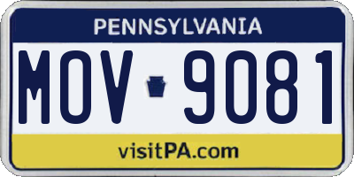 PA license plate MOV9081
