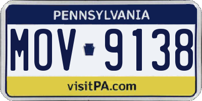 PA license plate MOV9138