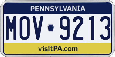 PA license plate MOV9213