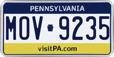 PA license plate MOV9235
