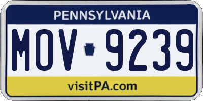 PA license plate MOV9239