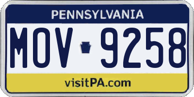PA license plate MOV9258