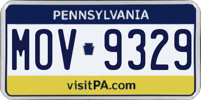 PA license plate MOV9329
