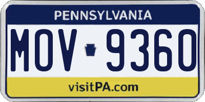 PA license plate MOV9360