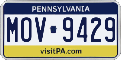 PA license plate MOV9429