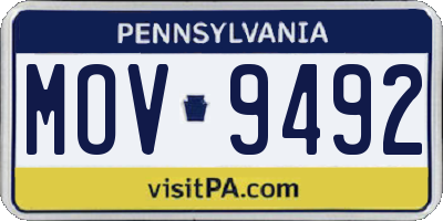 PA license plate MOV9492