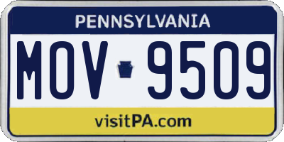 PA license plate MOV9509