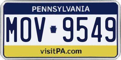 PA license plate MOV9549