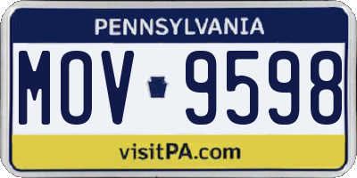 PA license plate MOV9598