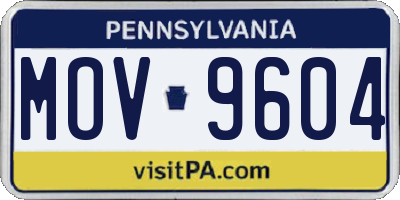 PA license plate MOV9604