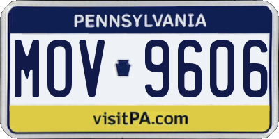 PA license plate MOV9606