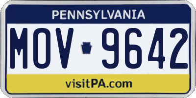 PA license plate MOV9642
