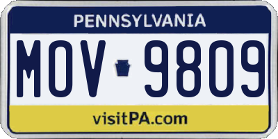 PA license plate MOV9809