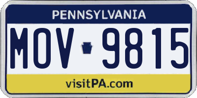 PA license plate MOV9815