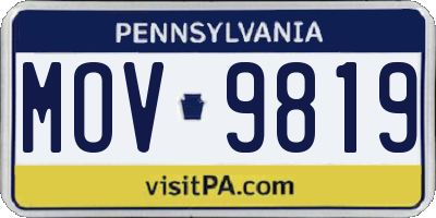 PA license plate MOV9819
