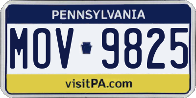 PA license plate MOV9825