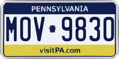PA license plate MOV9830