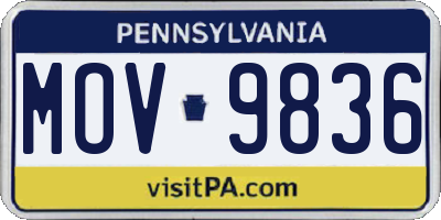 PA license plate MOV9836