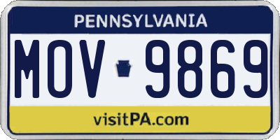 PA license plate MOV9869