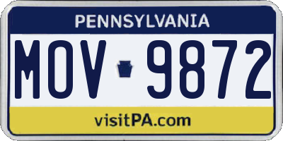 PA license plate MOV9872
