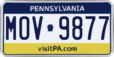 PA license plate MOV9877