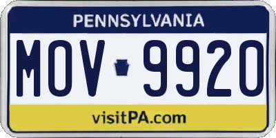 PA license plate MOV9920