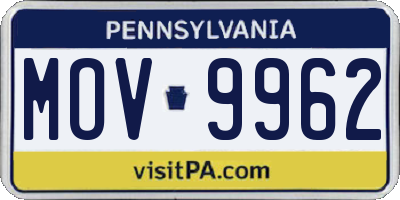 PA license plate MOV9962