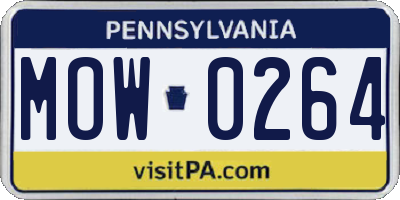 PA license plate MOW0264