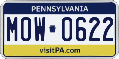 PA license plate MOW0622
