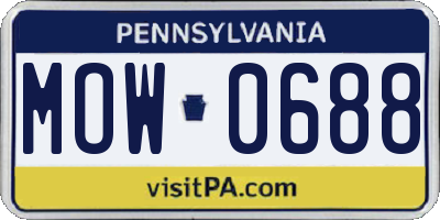 PA license plate MOW0688
