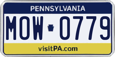PA license plate MOW0779