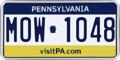 PA license plate MOW1048