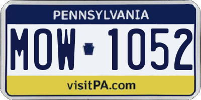 PA license plate MOW1052