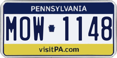 PA license plate MOW1148