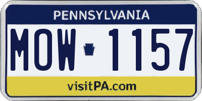 PA license plate MOW1157