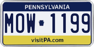 PA license plate MOW1199