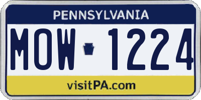 PA license plate MOW1224