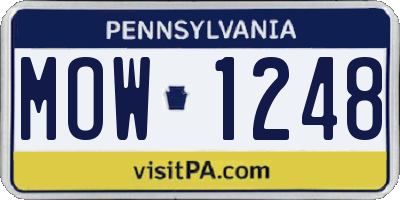 PA license plate MOW1248