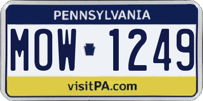 PA license plate MOW1249